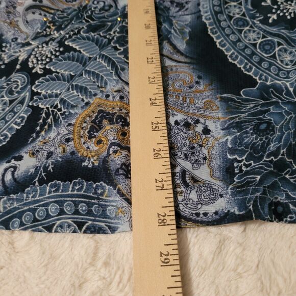 Avenue Womens Top Size 26/28 4X Boho Blue Embellished - Picture 7 of 7